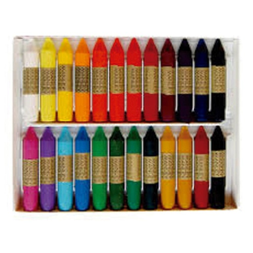 [630175] CERAS MANLEY — ESTUCHE 24 COLORES SURTIDOS · CERAS BLANDAS · TRAZO SUAVE · MEZCLA Y DIFUMINADO