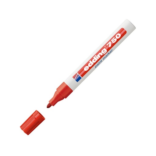 [118838] ROTULADOR EDDING MARCADOR PERMANENTE 750 – PUNTA REDONDA 2–4 MM ROJO