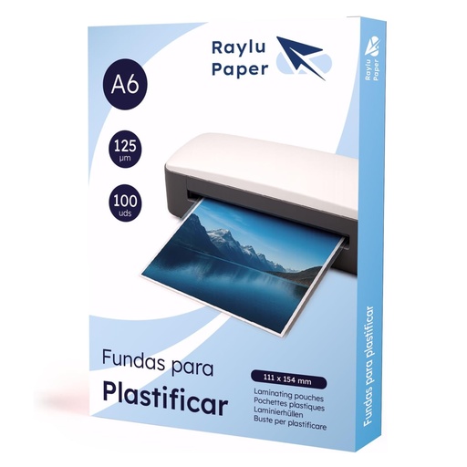[220535] FUNDAS PLASTIFICAR A6 125 MICRAS RAYLU 100 UDS