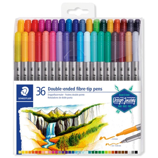 [081576] ROTULADOR STAEDTLER DOBLE PUNTA ESTUCHE 36 COLORES