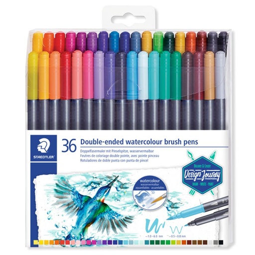 [081575] ROTULADOR STAEDTLER ESTUCHE 36  DOBLE PUNTA ACUARELABLE – REF. 3001 TB36