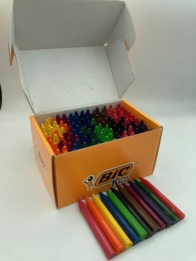 [649805] CERAS PLÁSTICAS BIC PLASTIDECOR KIDS — PACK ESCOLAR 12 COLORES × 12 UDS = 144 · LIMPIAS Y RESISTENTES · NO ENSUCIAN