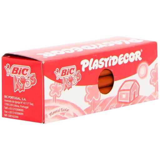 [649822] CERAS PLÁSTICAS BIC PLASTIDECOR KIDS MARRON  · CAJA 25 · LIMPIAS Y RESISTENTES · BORRABLES · AFILABLES