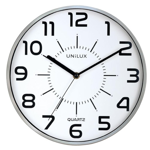 [786864] RELOJ DE PARED UNILUX POP GRIS METALIZADO