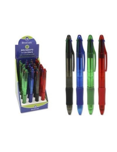 [081417] BOLÍGRAFO 4 COLORES + PORTAMINAS CON GOMA | PACK 12 UNIDADES