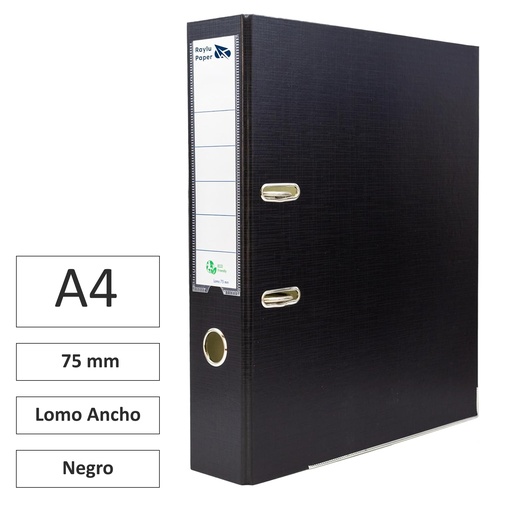 [180378] ARCHIVADOR RADO RAYLU  A4 LOMO ANCHO 75MM NEGRO