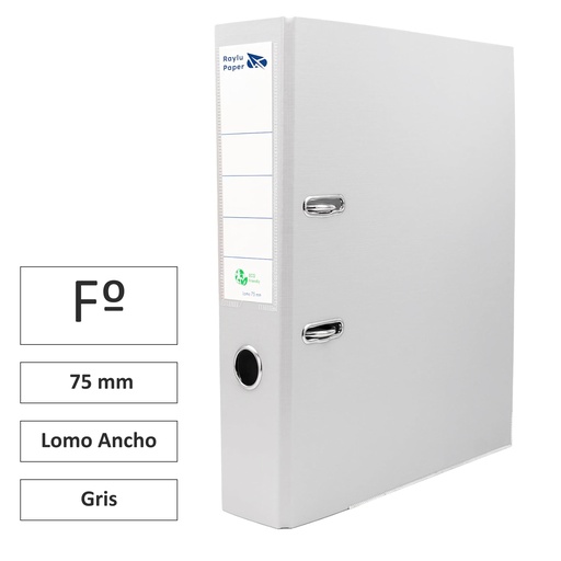 [180062] ARCHIVADOR RADO RAYLU FOLIO LOMO ANCHO 75MM GRIS