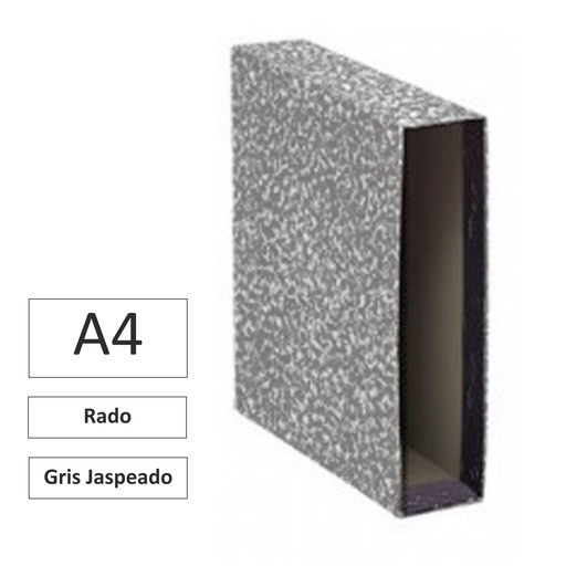 [180087] CAJA ARCHIVADOR A4 GRIS JASPEADO- TIPO RADO- RAYLU