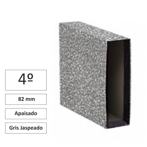 [180086] CAJA ARCHIVADOR AZ 4º APAISADO GRIS JASPEADO ·RAYLU PAPER · LOMO 82 MM