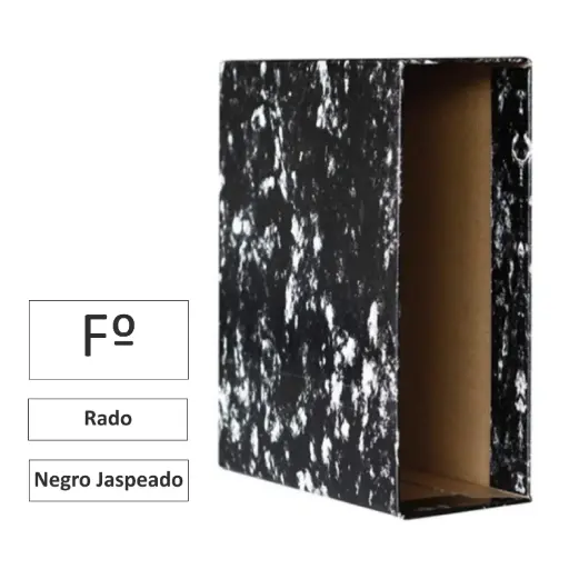 [180096] CAJA ARCHIVADOR FOLIO NEGRO JASPEADO- TIPO RADO- RAYLU