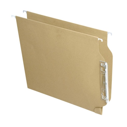 [180031] CARPETA COLGANTE A4 FADE AKU PARA ARMARIO (MARRÓN) · KRAFT 220 g · VARILLA PLÁSTICO · LOMO EN V · VISOR LATERAL · PACK 25 UDS