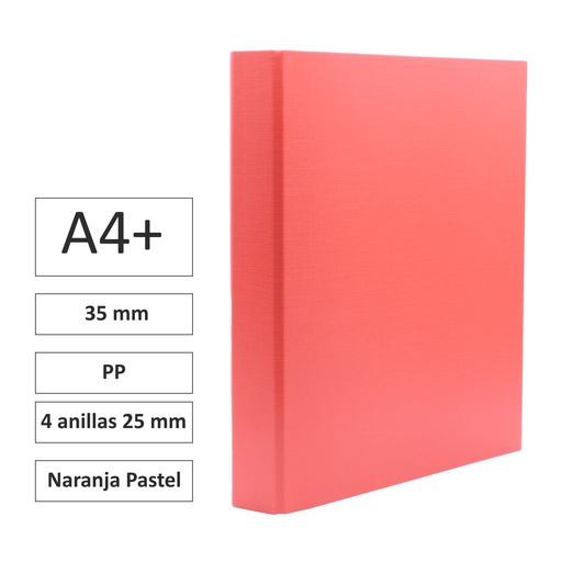 [181159] CARPETA RAYLU PAPER FOLIO 4 ANILLAS 25 MM FUCSIA PASTEL · CARTÓN FORRADO PP · LOMO 35 MM · A4+ · ACABADO RESISTENTE