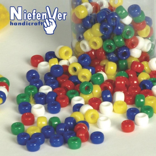 [649314] ABALORIOS PLÁSTICO 5 COLORES OPACO – BOLSA 300 UNIDADES – NIEFENVER