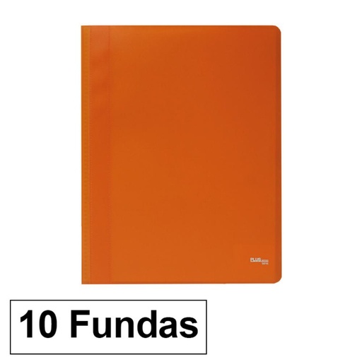 [180650] CARPETA DE FUNDAS POLIPLÁS OPACO A4 · 10 FUNDAS (NARANJA) · PP SEMIRRÍGIDO OPACO · FUNDAS SOLDADAS