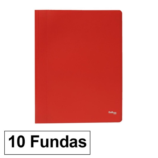 [180649] CARPETA DE FUNDAS POLIPLÁS OPACO A4 · 10 FUNDAS (ROJO) · PP SEMIRRÍGIDO OPACO · FUNDAS SOLDADAS