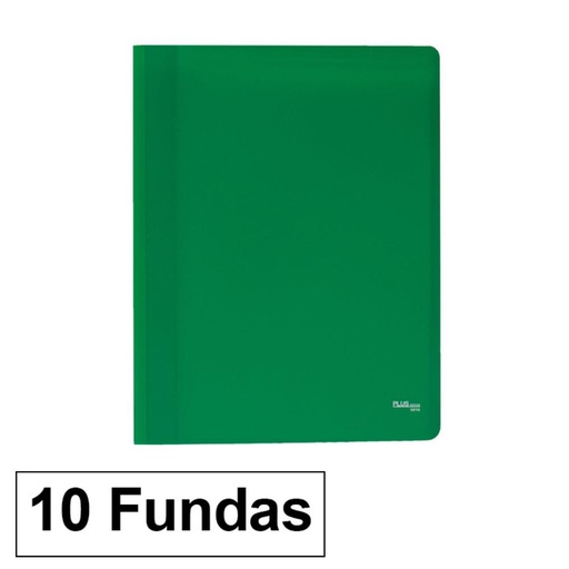 [180651] CARPETA DE FUNDAS POLIPLÁS OPACO A4 · 10 FUNDAS (VERDE) · PP SEMIRRÍGIDO OPACO · FUNDAS SOLDADAS