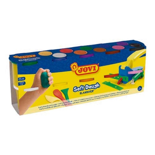 [649290] PASTA DE MODELAR JOVI BLANDIVER – PACK 10 BOTES SURTIDOS 125 CC