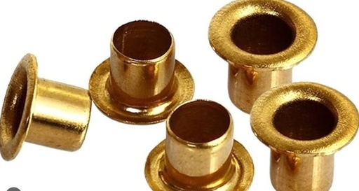 [870012] REMACHES DE COBRE MACIZO EJE REDONDO 2×6MM TONO DORADO 100 UNIDADES