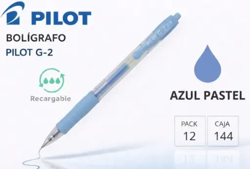 [081326] BOLÍGRAFO PILOT G-2 AZUL PASTEL