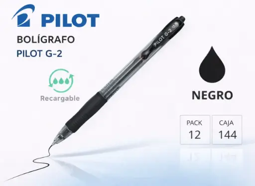 [080143] BOLÍGRAFO PILOT G-2 NEGRO