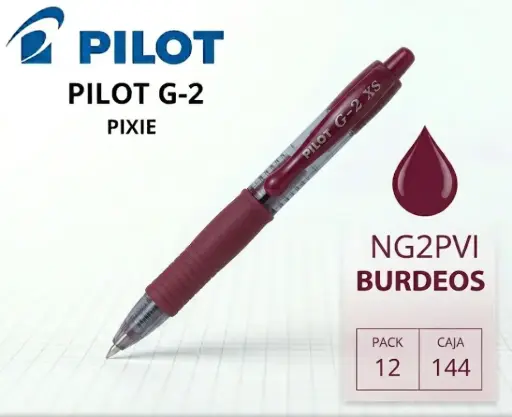 [118869] BOLÍGRAFO PILOT G-2 PIXIE BURDEOS