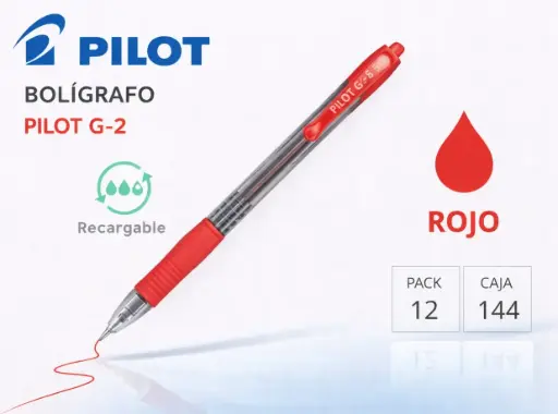 [080144] BOLÍGRAFO PILOT G-2 ROJO