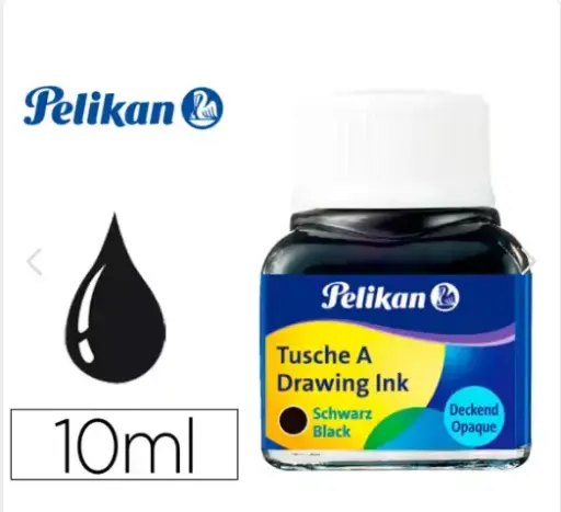[826157] TINTA CHINA PELIKAN NEGRA 10 ML INDELEBLE DIBUJO Y CALIGRAFÍA