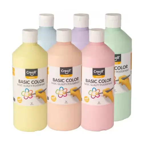 [826170] TÉMPERA CREALL BASIC COLORES PASTEL 6 × 500 ML