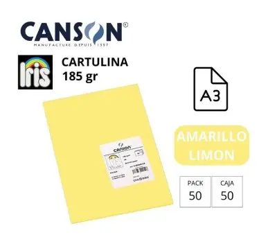 [700031] CARTULINA CANSON IRIS A3 AMARILLO LIMON 180G 