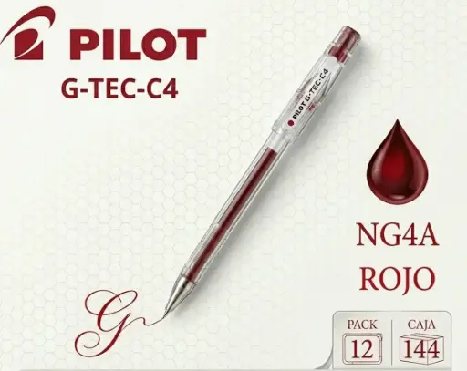 [119372] BOLÍGRAFO PILOT G-TEC-C4 ROJO