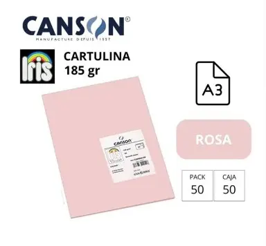 [700041] CARTULINA CANSON IRIS A3 ROSA 180G 