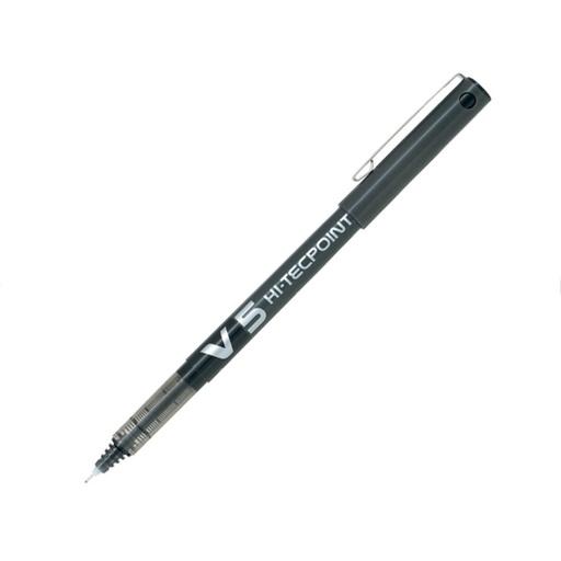 [080181] BOLÍGRAFO PILOT V5 NEGRO · TINTA LÍQUIDA · PUNTA 0,5 MM · TRAZO 0,3 MM · PACK 12 UDS