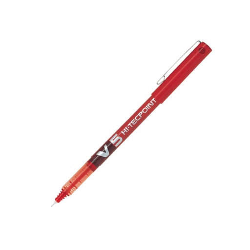 [080182] BOLÍGRAFO PILOT V5 ROJO · TINTA LÍQUIDA · PUNTA 0,5 MM · TRAZO 0,3 MM · PACK 12 UDS