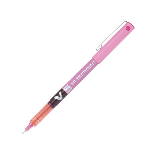 [080187] BOLÍGRAFO PILOT V5 ROSA · TINTA LÍQUIDA · PUNTA 0,5 MM · TRAZO 0,3 MM · PACK 12 UDS