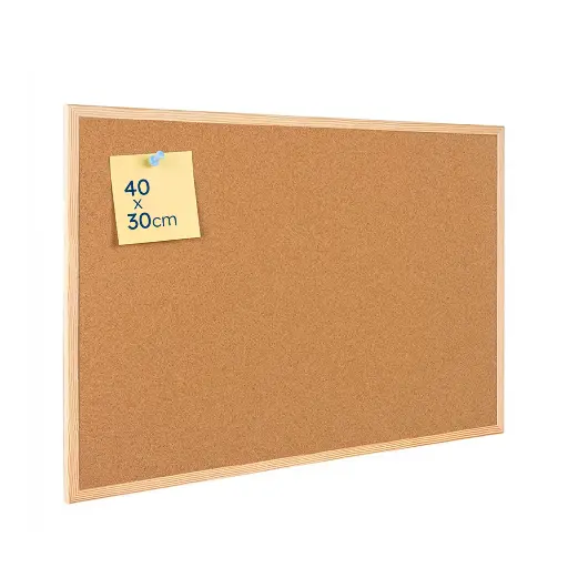 [220225] TABLERO DE CORCHO MARCO DE MADERA 40x30CM RAYLU