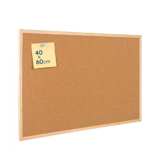 [220222] TABLERO DE CORCHO MARCO DE MADERA  40x60CM RAYLU