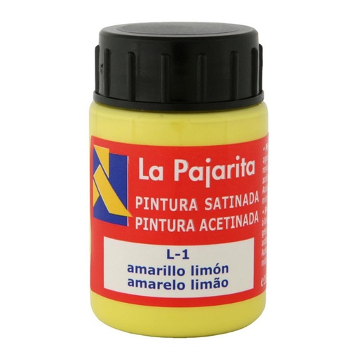 [649846] PINTURA SATINADA AMARILLO LIMON 35ML L-01 LA PAJARITA