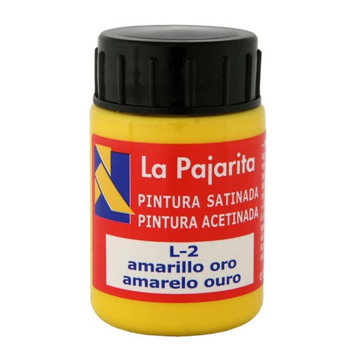 [649847] PINTURA SATINADA AMARILLO ORO 35ML L-02 LA PAJARITA