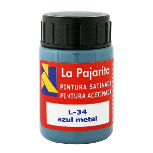[649868] PINTURA SATINADA AZUL METAL 35ML L-34 LA PAJARITA