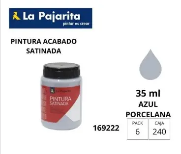 [649867] PINTURA SATINADA AZUL PORCENALA 35ML L-33 LA PAJARITA