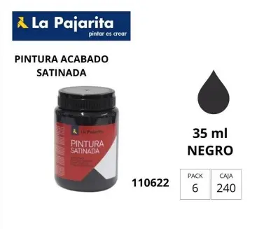 [649883] PINTURA SATINADA NEGRO 35ML L-22 LA PAJARITA