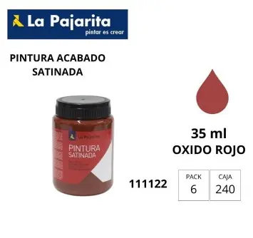 [649862] PINTURA SATINADA OXIDO ROJO 35ML L-08 LA PAJARITA