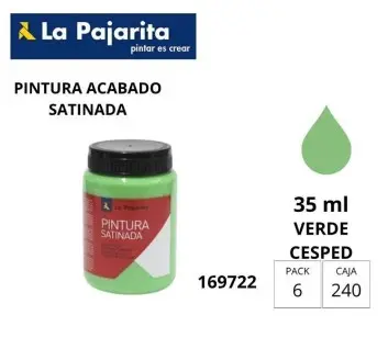 [649878] PINTURA SATINADA VERDE CESPED 35ML L-38 LA PAJARITA