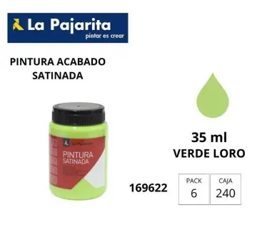 [649876] PINTURA SATINADA VERDE LORO 35ML L-37 LA PAJARITA