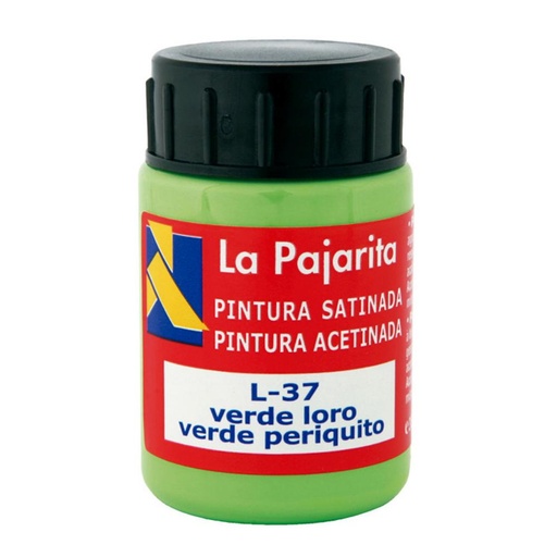 [649876] PINTURA SATINADA VERDE LORO 35ML L-37 LA PAJARITA