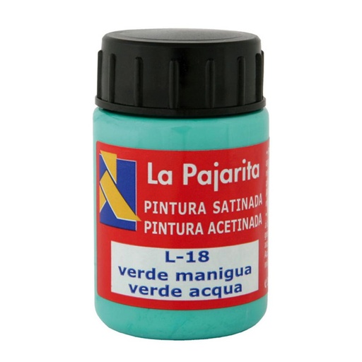 [649874] PINTURA SATINADA VERDE MANZANA 35ML L-18 LA PAJARITA