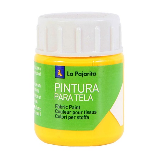 [630884] PINTURA PARA TELA T-12 AMARILLO REAL 25ML LA PAJARITA