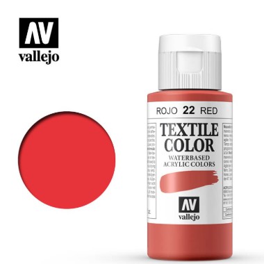 [825721] PINTURA TEXTIL VALLEJO Nº 22 ROJO – 60 ML