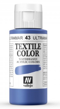 [825724] PINTURA TEXTIL VALLEJO Nº 43 AZUL ULTRAMAR – 60 ML