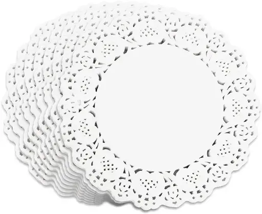 [70038] BLONDAS REDONDAS BLANCAS 19 CM (PACK 12 UDS) – PAPEL ALIMENTARIO, BORDES CALADOS